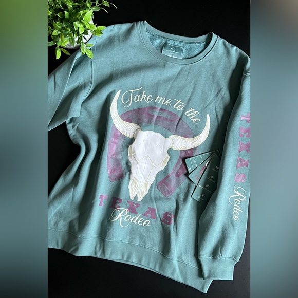 Love for Humanity Couture Sweatshirt “Take me to the Texas Rodeo” sz M NWT - Picture 1 of 14